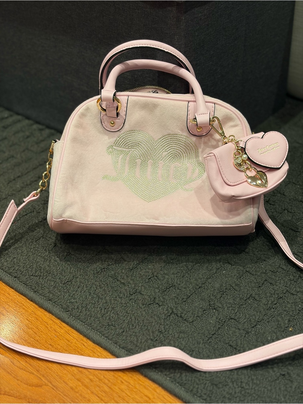 Juicy Couture Baby Pink Dome Satchel with Heart Charm